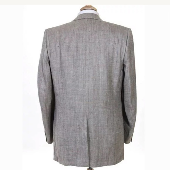 BURBERRYS VINTAGE WOOL HERRINGBONE BLAZER SIZE 40L - Picture 6 of 8